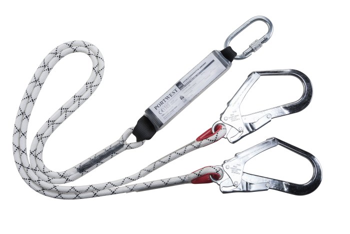 Lanyards that have no shock absorbing features are used for