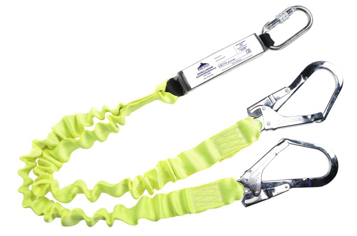 Lanyards that have no shock absorbing features are used for